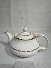 Royal Adderley Orleans # H1416 Gold White Large Size Teapot Bone China England picture