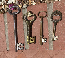 lot of 4 antique large Skeleton Keys 8 1/2”, 5 1/2” (2) 4 3/4” picture