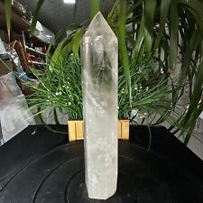 4.07LB TOP Natural clear quartz carved obelisk crystal wand point healing picture