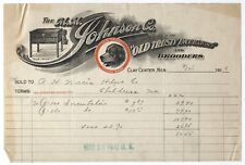 1916 BILLHEAD CLAY CENTER NEBRASKA. MM JOHNSON OLD TRUSTY INCUBATORS BROODERS picture