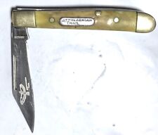 Appalachian Trail Single Blade Pocket Knife Brown Bone Handle 2-3/4”Closed VGUC picture