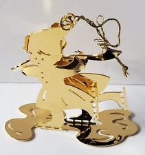 1983 Danbury Mint Ice Skater Ornament Gold Christmas Collection 1 Piece picture