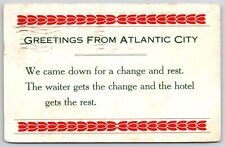 1913 Greetings From Atlantic City New Jersey NJ We Came Down Posted Postcard picture