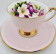 Vintage Windsor England Cup & Saucer; Purple Trillium Lavender Floral Teacup picture