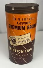 Premium Brown Friction Tape Tin Graybar Electric Company Vintage Collectable picture