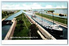 c1905 SS Northwest Entering Poe Locks Sault Ste Marie Michigan Antique Postcard picture