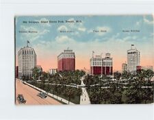 Postcard Sky Scrapers Grand Circus Park Detroit Michigan USA picture