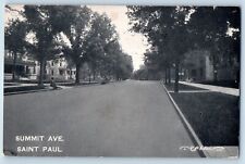 St Paul Minnesota MN Postcard Summit Ave Street Scene Trees 1909 Antique Vintage picture