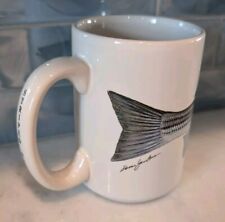 Vintage 1999 Hand Decorated Anglers Expressions STRIPED BASS Mug DANN JACOBUS picture