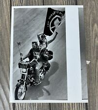 Vintage Herald Cutline Black And White Photograph Biker Protest Helmet Law picture