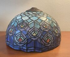 Tiffany Style Peacock Feather Slag/Stained Glass Lampshade - Shade Only picture