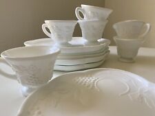 1960s, Colony Glass Harvest Milk Glass snack set of six12 pieces total Mint picture