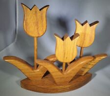 Vintage Handmade Wood Tulips  picture