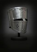 Medieval Steel Templar Crusader Knight Armor Helmet, Cosplay SCA Larp Helmet picture