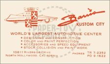 BARRIS KUSTOM CITY BUSINESS CARD OF GEORGE BARRIS - VINTAGE REPRINT picture