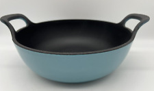 Bruntmor Enameled Cast Iron Balti Dish With Wide Loop Handles, 3 Quart, Teal picture
