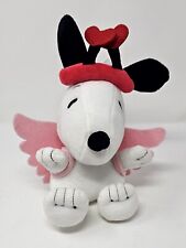 Hallmark Snoopy Valentine's Day Peanuts Pink Wings Cupid Stuffed Animal Plush 9