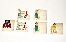 1923  P.F. Volland Mother Goose colorful die cut art deco place name cards picture