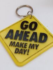 Go Ahead Make My Day Large Yellow Keyring Fob picture