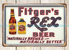 fitger's rex beer metal tin sign wall art garage shop wall decor picture