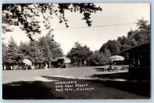 Park Falls Wisconsin WI Postcard RPPC Photo Huebner's Idle Hour Resort 1950 picture