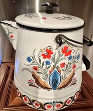 BERGGREN  ANTIQUE PORCELAIN DANISH FLORAL TEA COFFEE POT 2 HANDLES RARE  & CLEAN picture