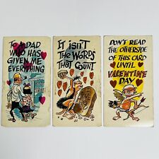 Valentine’s Cards Dark Humor Lot of 3 Vintage 2.5” x 5” Unused Two Sided USA picture