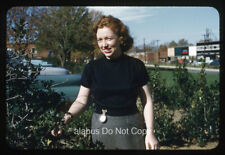 Orig 1955 RBK SLIDE Pretty Young Redhead Woman Wearing Brooch Watch on Waist picture