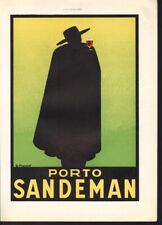 1934 PORTO SANDEMAN WINE PORT SHERRY DON CAPED MAN GEORGE MASSIOT ART AD 15215 picture