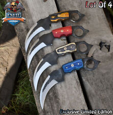 CSFIF Custom Forged Karambit Knife D2 Tool Steel Hard Wood Lot of 4 Gift Rare picture