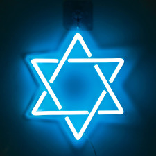 Star of David Neon,  Hanukkah Decorations Blue Star Shape Light up Acrylic with  picture