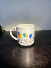 VINTAGE Sandra Boynton Ceramic Coffee Mug Bears, Pandas, & Balloons Japan 10oz picture