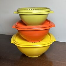 Set Of 3 VTG Tupperware Servalier Bowls w/Lids Harvest Colors 836 838 840 picture