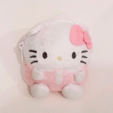 JAPAN Sanrio Hello Kitty Furry PINK Dress Plush Key Coin Pouch Bag Purse Mascot picture