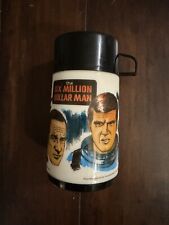1974 Aladdin “The Six Million Dollar Man” Thermos Only Black Cup Thermo Bottle picture