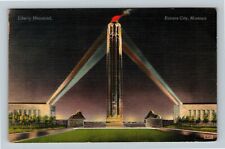 Kansas City Missouri LIBERTY MEMORIAL Illuminated at Night 1944 Old Postcard picture