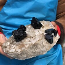 3.89LB TOP Natural Black Tourmaline Crystal Rough Mineral Healing Specimen 810 picture