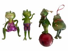 Whimsical FROGS Christmas Ornaments LOT OF 4 picture