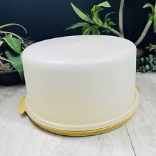 Vintage Tupperware 684 Cake Carrier Keeper Lid 683 Harvest Gold 6.5” Taker picture