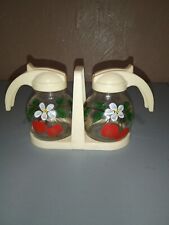 vintage glass creamer and sugar set picture