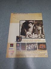 Chessmaster PS1 PC Game Boy 1999 Vintage Print Ad/Chimp/Ape Playing Chess 8x11  picture