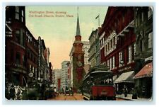 Washington Street Showing Old South Church Boston Massachusetts MA Postcard picture