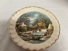Vintage Currier & Ives Collector Plate The Farmers Home Winter Wall Hanging picture