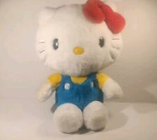 Mattel Hello Kitty By Sanrio Plush 9” Blue Overalls Yellow Shirt Red Bow picture