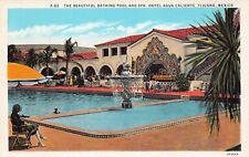Tijuana-Baja California Mexico Hotel Agua Caliente Casino Pool Vtg Postcard D39 picture