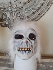 Vtg White Hair Ghoul Halloween Mask Zombie  Scary Eyes Costume Wig Srilanka picture