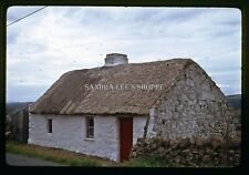 1967 Original Slide Old Thatched Roof Cottage Next To Road Ireland #3588 picture