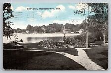 City Park Oconomowoc Wisconsin Vintage Posted Divided Back Postcard picture
