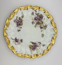 Coronet Limoges France Porcelain Plate with Gold Trim and Floral Design picture