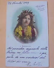 1903 Native Girl w/ Flowered Leis Aloha Nui Hawaiian Islands TH - Italy picture